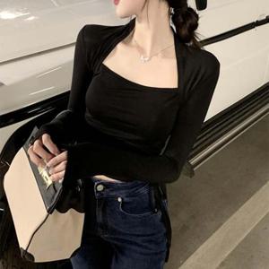 Y2K 크롭탑 슬림 티셔츠 FR-161837