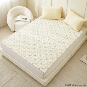 프린세스 캐치티니핑 EMF전자파없는 2in1 카본탄소매트 전기요장판 토퍼핏 2인용 퀸 뽀니핑 옐로우