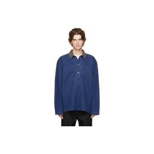 JW앤더슨 폴로셔츠 블루 패치 포켓 데님 폴로 셔츠 252477M212007