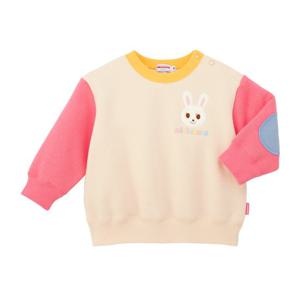 [미키하우스10] 11P405603 MH 푸치우사코 소매패치 멀티 맨투맨 기모티셔츠