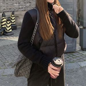 샌드 니트배색 패딩점퍼_BJ3JP016