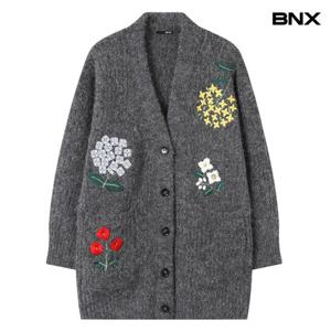[BNX] 플라워 자수 아웃 포켓 니트 가디건 (BX4CD032L0)