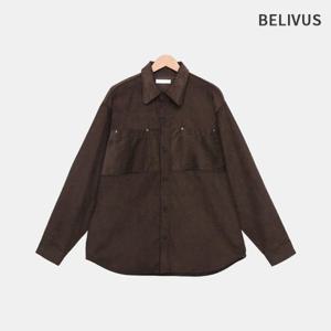 빌리버스 남자 미니멀 캐주얼 코듀로이 오버핏 셔츠 자켓 BYHT014