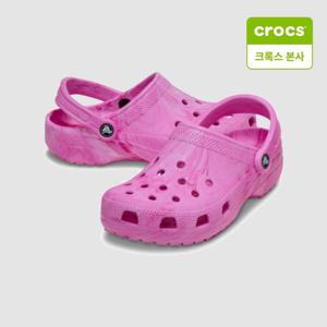 [크록스]아동화 클래식 워터컬러 마블 클로그 키즈 핑크 스월 211602-7AV
