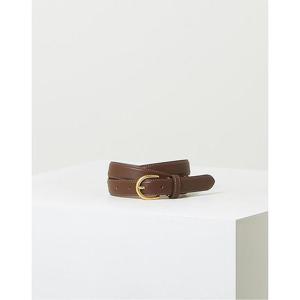 [헤지스]HJBE6E406W3_브라운 스티치장식 소가죽 여성 벨트