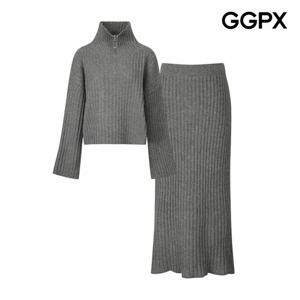 [GGPX] 빅 골지 지퍼넥 니트 앤 스커트 투피스 (GP8ST001F)