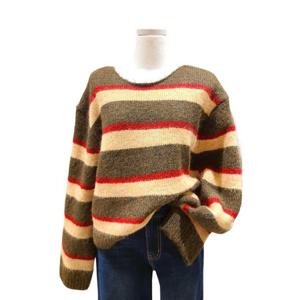 [비지트인뉴욕]오버핏 스트라이프 긴팔 니트 VBRLK80