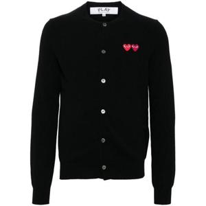 꼼데가르송 플레이 더블 하트 가디건 AX N057 051 1 BLACK DOM