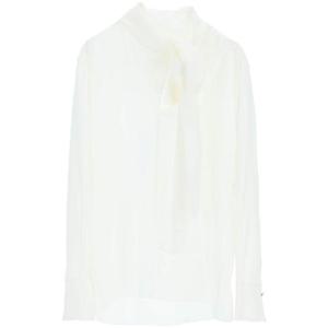 22SS Givenchy 화이트 crepe 블라우스 BW60XE12EH130 TP563473872