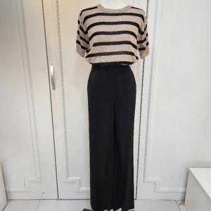 리안뉴욕 DP01 스트라이프 린넨 반팔 니트 RREKPO980