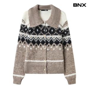 [BNX] 지그재그 윈터 카라 버튼업 가디건 (BX4CD040L0)