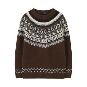 [비엔엑스]나그랑 레터링 패턴 긴팔 울 니트 (BX4KP021L0)