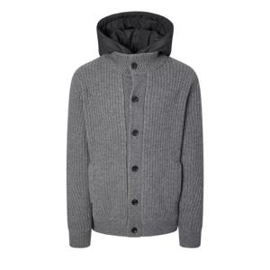 헤지스  25FW  남성 탈착후드 울 집업니트 HZSW5D601CG