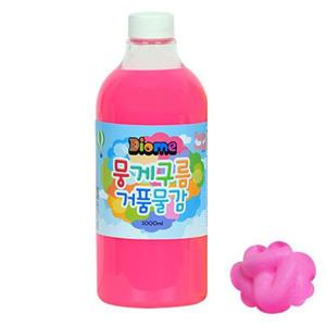 키즈맘아트 미술놀이 뭉게구름 거품물감 리필 1000ml 낱색 (형광분홍)