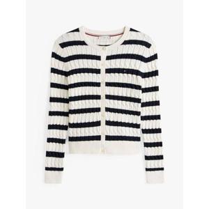 타미힐피거 가디건 WW46514 0FG IVORY SILK DARK NIGHT NAVY DOM