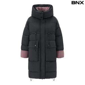 [BNX] 후드 허리 스트링 롱 패딩 점퍼 (BX4JP047L0)