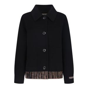 [베스띠벨리]울혼방 핸드메이드 니트 배색 카라 코트 ( BJHRX764