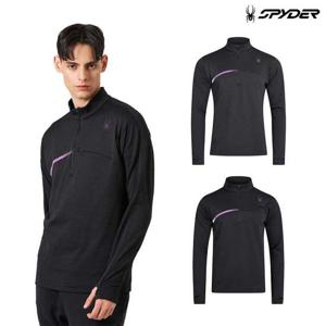 [스파이더] 남성 러닝 하프 집업 티셔츠 SPKWCNRL232M