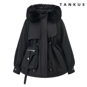 [탱커스] 허리 스트링 후드 퍼 탈부착 집업 점퍼 (TX4JP052L0)
