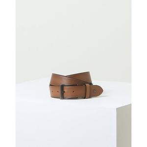 [헤지스] HJBE6E341W2_남성 브라운 로고장식 가죽 벨트