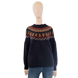 [숲]노르딕 패턴 라운드넥 니트 SBBLK32