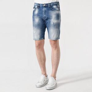 필립플레인 PP 자수 데님 반바지 블루 MDT2772 PDE004N 08HS