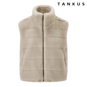 [탱커스] 하이넥 페이크 퍼 집업 루즈핏 베스트 (TX4VT016L0)