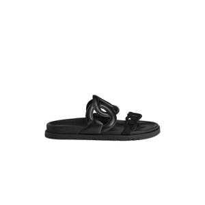 에르메스 엑스트라 샌들 나파 스웨이드 고트스킨   누아 H252027Z02