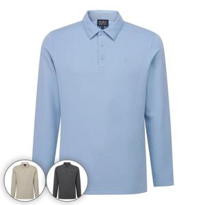 [파리게이츠] 남성 텍스처 믹스 카라 피케 긴팔 티셔츠 511F1TO103