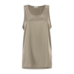 브루넬로쿠치넬리 스트레치 실크 새틴 크루넥 탑 M0C59DZ300 C9