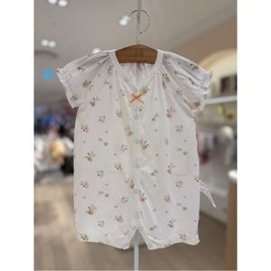 M밍크뮤D 26SS (WH)버드플라워인견반팔우주복 실내복 신생아 (3637004117)