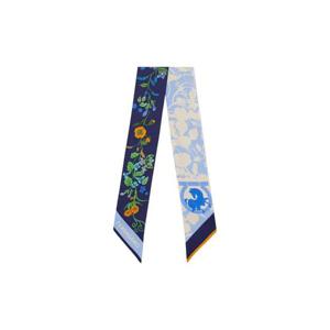 페라가모 페가수스 프린트 방도 스카프 네이비 블루 카멜 321241-789908