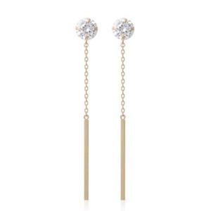 정품 14K GOLD 체인 스틱 롱 드롭 귀걸이