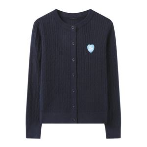 [르샵]하트 패치 케이블 니트 가디건 (DQ1CK001A)