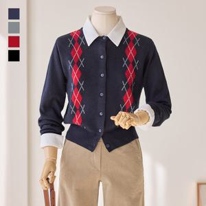 [커스텀에이블] 아가일 포인트 단추가디건_T2601CD010A