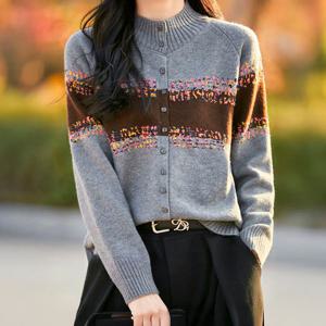 르떼 자카드 니트 가디건_BK1GD001