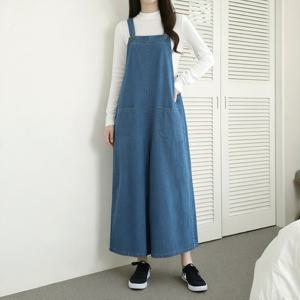 [올리비에스클로젯] 데님 와이드 멜빵 팬츠_O2601DP004A