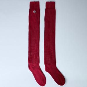 26 SS 몽클레어 X 릭오웬스 로고 패치 리브드 니트 니하이 삭스 레드 MU01F3G30 0U565 438