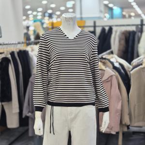 [레노마레이디]브이넥 스트라이프 니트 R2H12KPO010