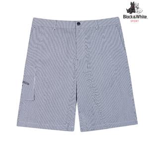 [블랙앤화이트] 남성 스트라이프 서커 하프 팬츠 5705GZWC_NAVY