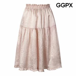 [GGPX] 새틴 프릴 밴딩 미디 스커트 (GQ1SK010F)