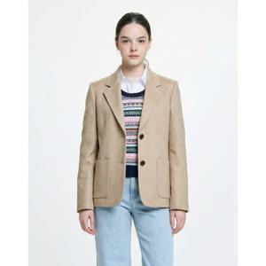 헤지스 여성 26SS 울폴리 테일러드 자켓 베이지 HSJA6B203I2