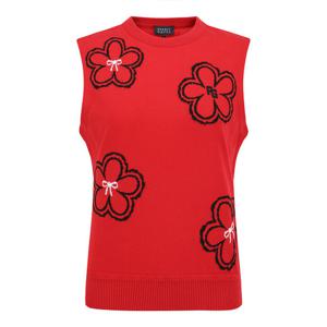 [파리게이츠] 여성 리본 플라워 자카드 니트 베스트 521F1SV201RE