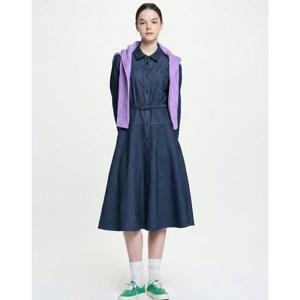 헤지스 여성 26SS 10%가격인하 헤지스 데님 프린트 원피스 네이비 HSDR6A203N2