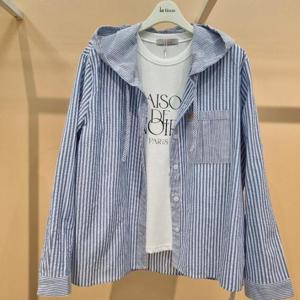 라티움 HC34 봄 가벼운느낌 세로줄트리엔 후드셔츠남방 T2613bl15