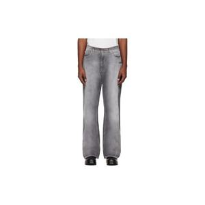 26 SS 오프화이트 남성 그레이 슬랜트 심라인 릴랙스 데님 진 252607M186000