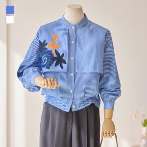 [커스텀에이블] 아트 자수 차이나 셔츠_T2602BL026A