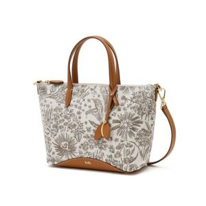 [닥스핸드백][쇼핑백동봉][26SS]베이지 플라워 면 토트백 DCBA6E626