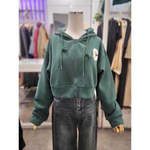 밸리걸 세이브존01 C로고 후드 집업 크롭 점퍼 495760-1