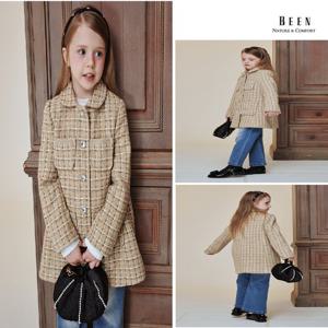 [빈]BA12CT03BG베이지 트위드 코트 자켓